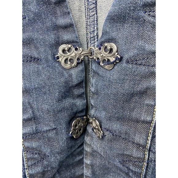 Tristan and Iseut Woman Denim Jacket Long Slv Button Front, size medium - Picture 5 of 12